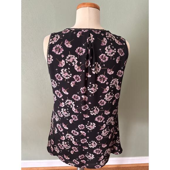 White House Black Market Sleeveless Top Shirt Women Medium Floral Dandelion Lace - Picture 10 of 11